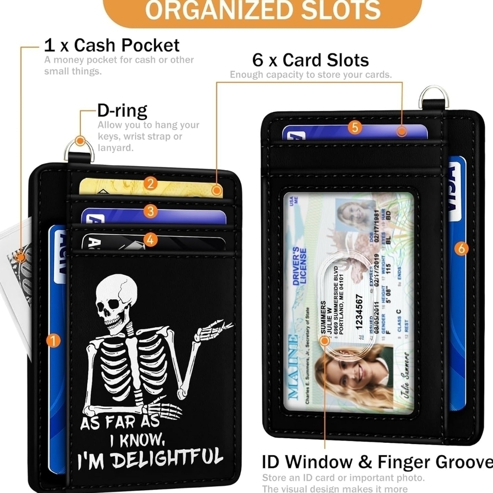 Black Skeleton Graphic Card Holder